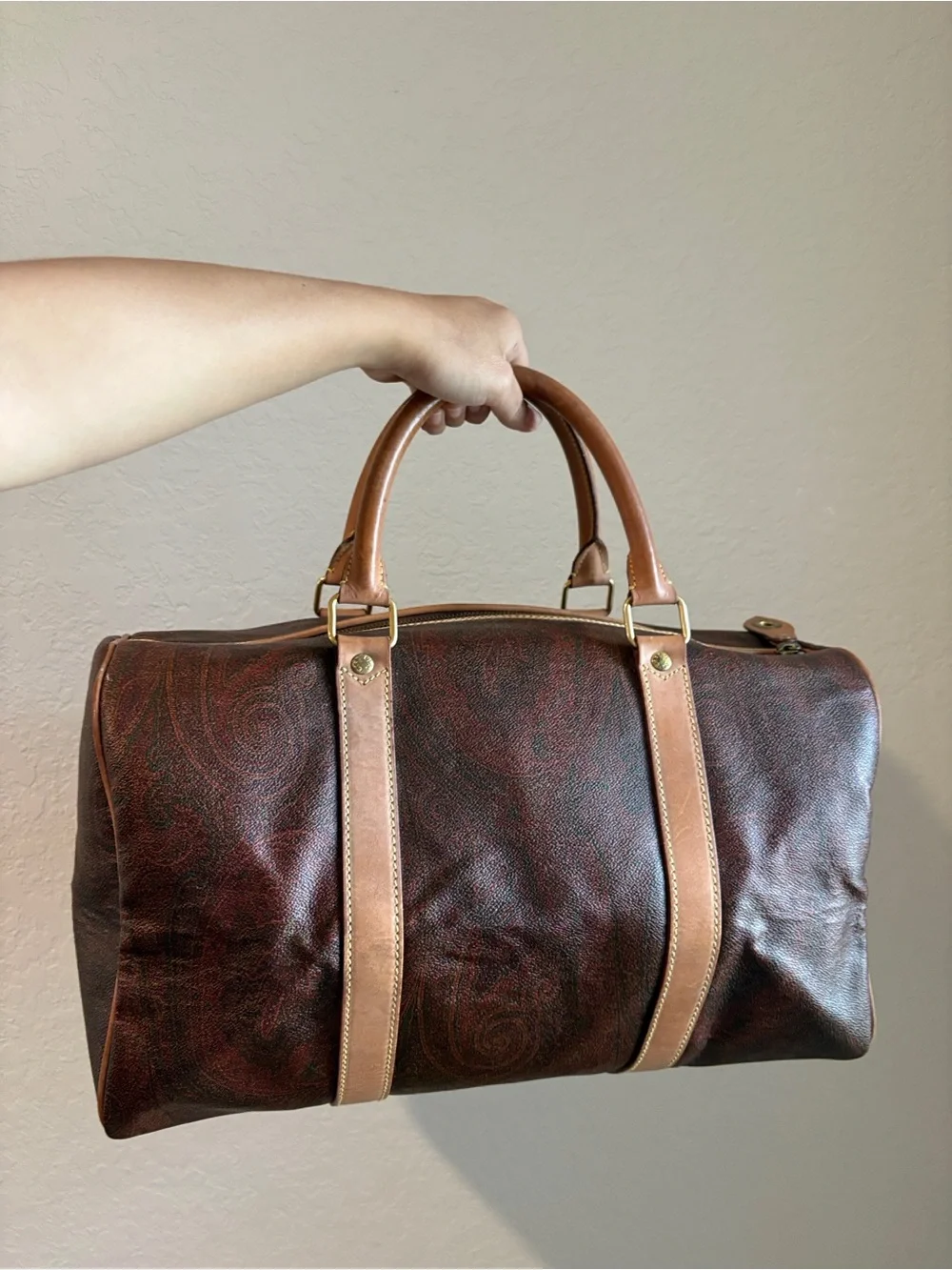 Etro Milano Paisley Duffle
Brown Leather Travel
Weekender Bag - Picture 15 of 16